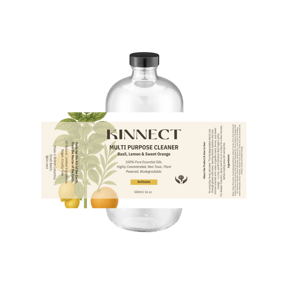 Multi Purpose Spray 950ml Refill - Basil, Lemon and Sweet Orange