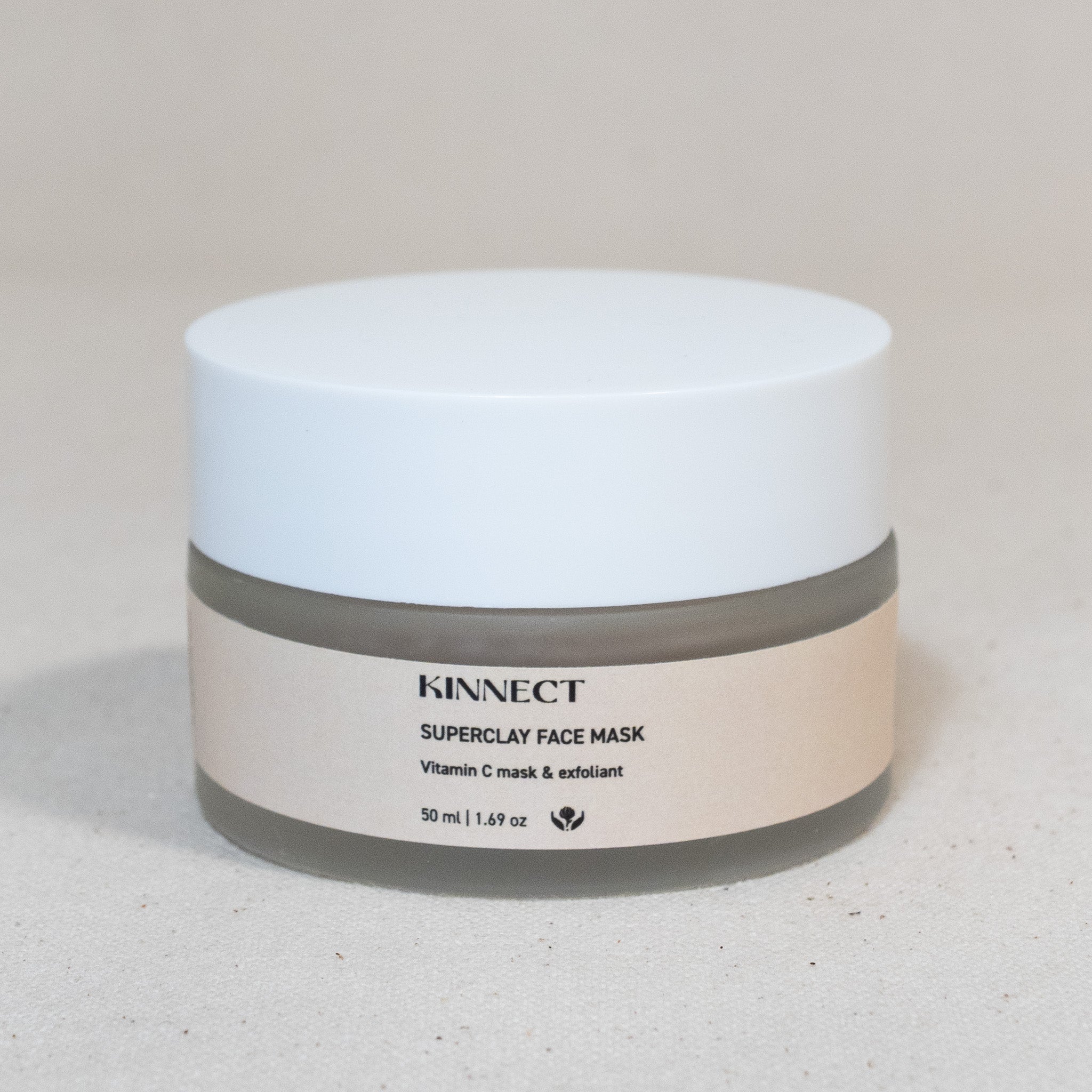 Kinnect Superclay Face Mask jar on a light background