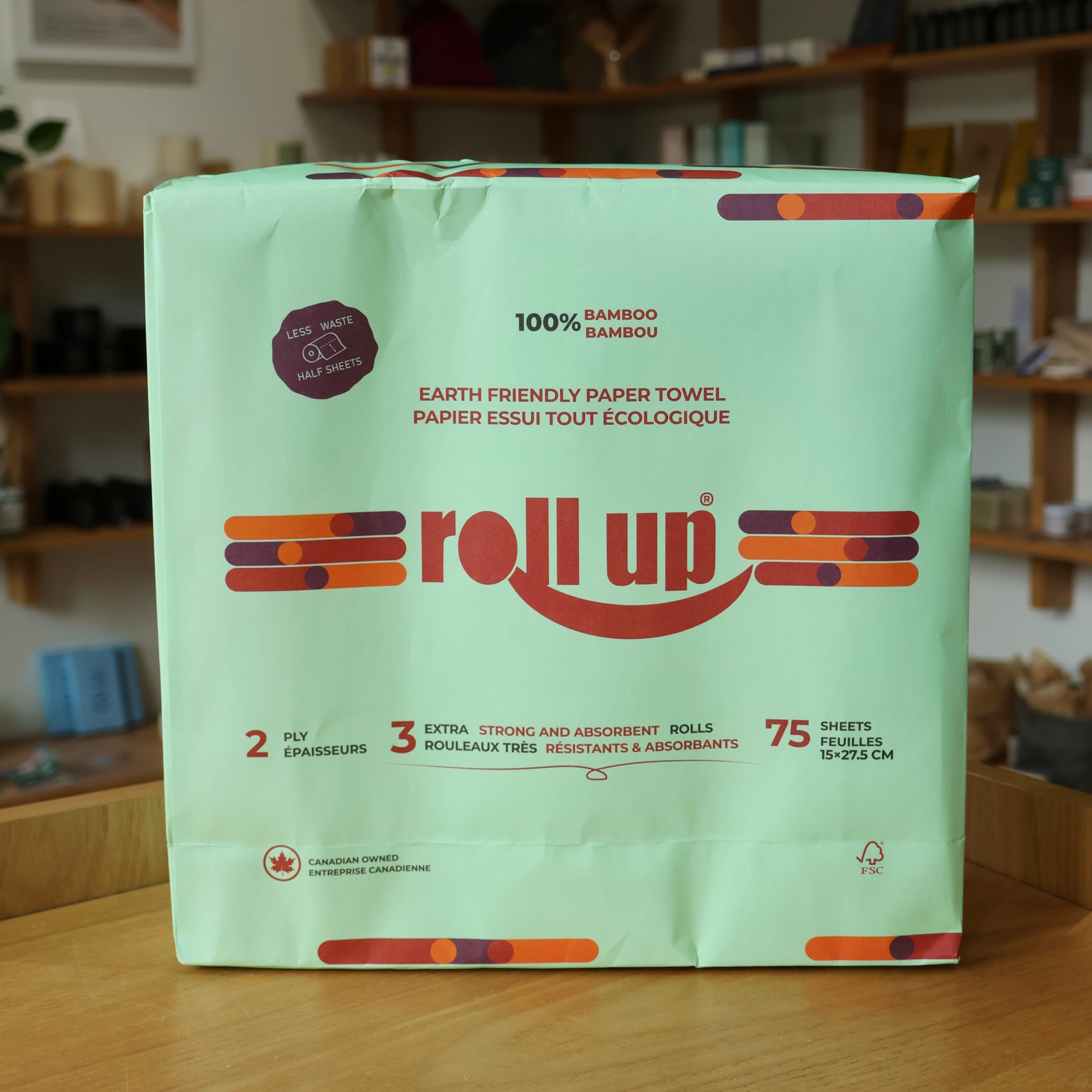 Roll Up 100% Bamboo Paper Towel [pack of 3]