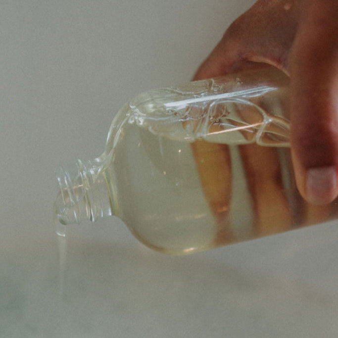 Bubble bath poured into bath
