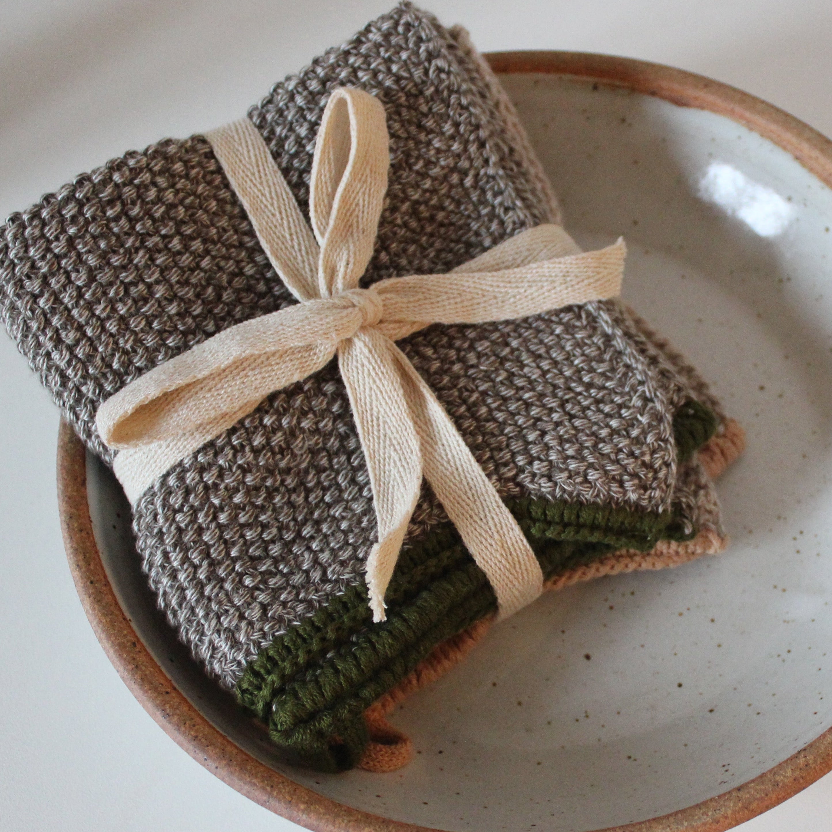 Knit Cotton Dish Cloth [set of 2]