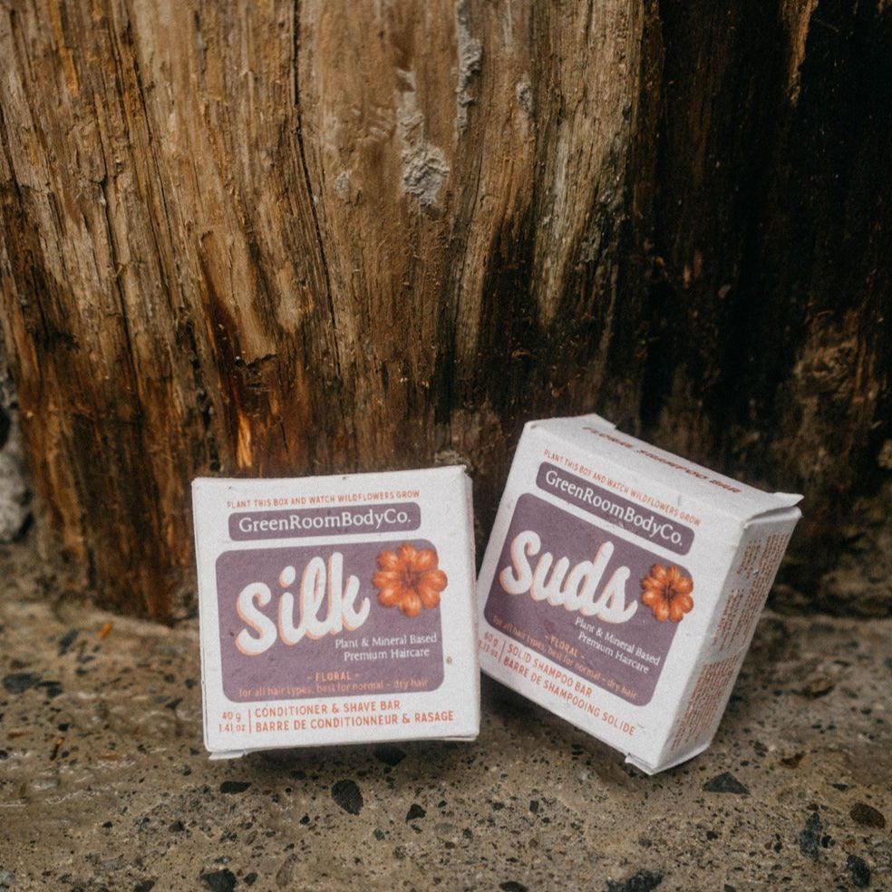 Floral shampoo and conditioner bars